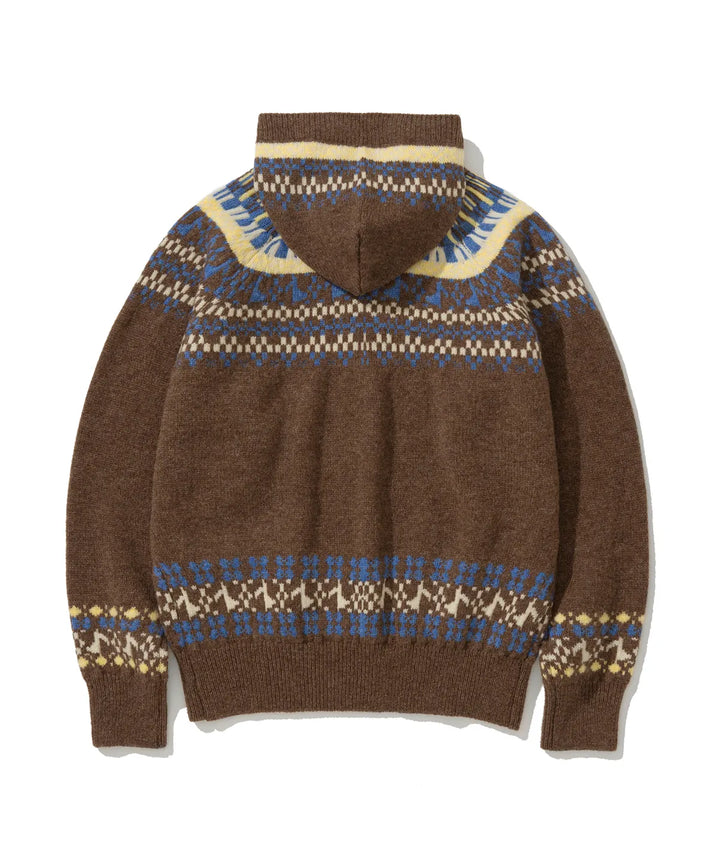 **QWER -Siyeon Nordic melody hoodie cardigan BROWN