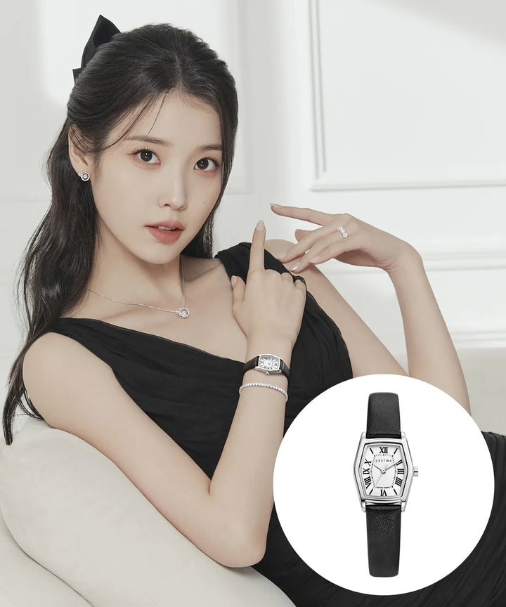 ** IU PICK - jestina NUOVO TEMPO leather watch  Black & White (custom-made)