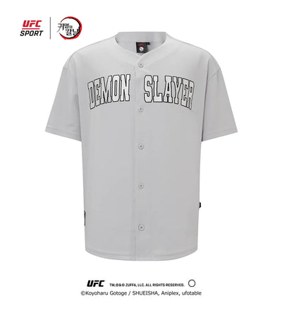 Demon Slayer: Kimetsu no Yaiba - Mega Fit Baseball Jersey Short Sleeve T-shirt Light Gray