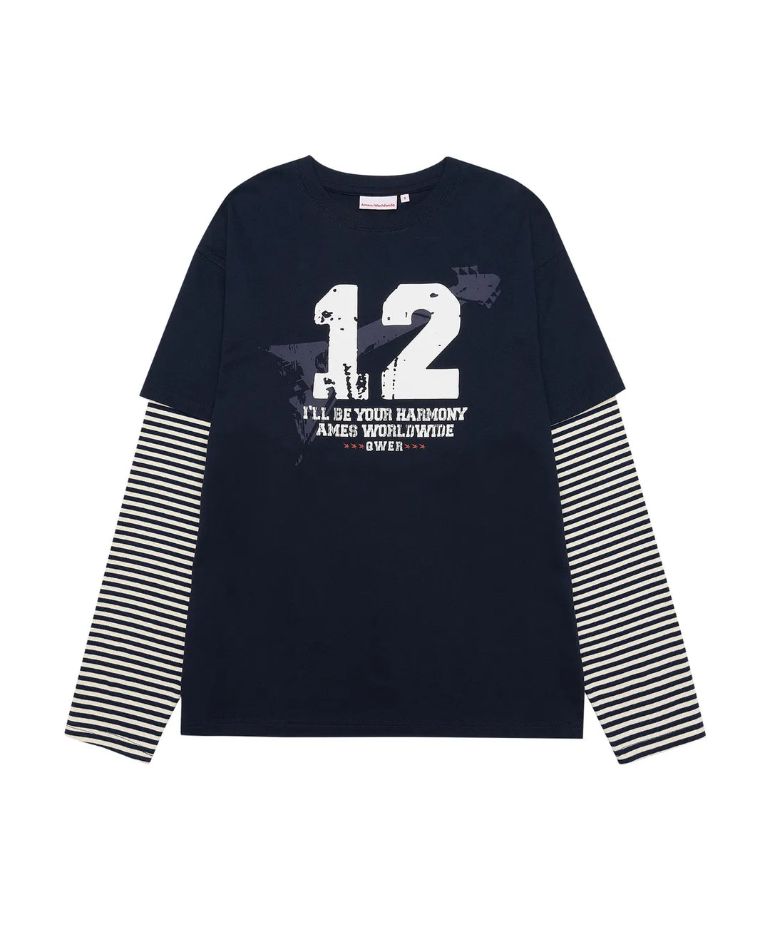 **QWER -Ames-Worldwide QWER NUMBERING LAYERED LS TEE NAVY