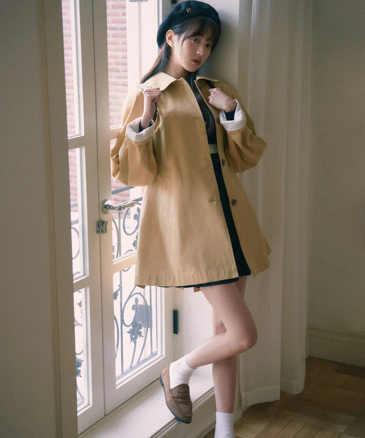 ** JANG WONYOUNG Pick (of IVE) - HALF TRENCH COAT BEIGE