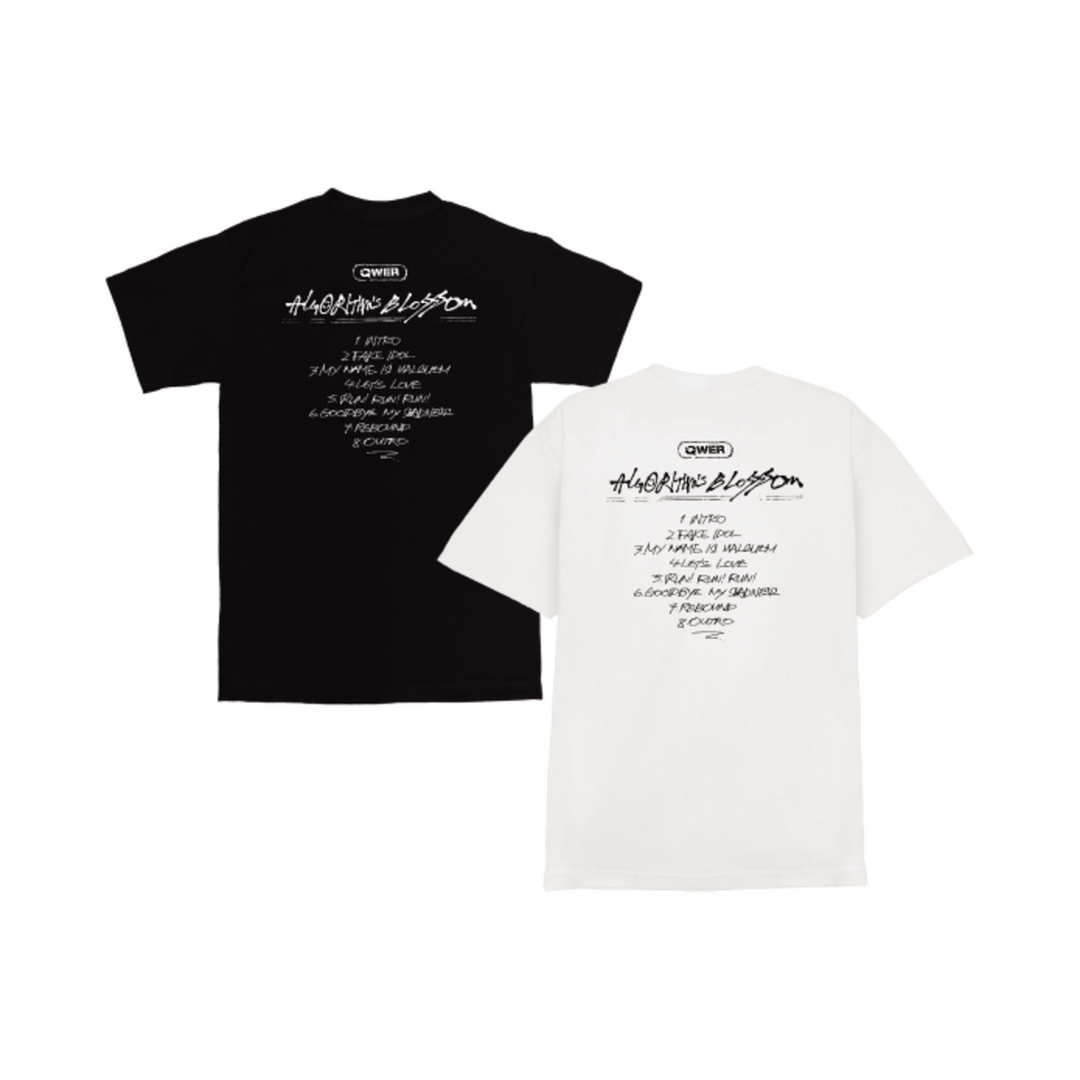 **QWER "Algorithm's Blossom" - TRACK LIST T-SHIRT (WHITE, BLACK)