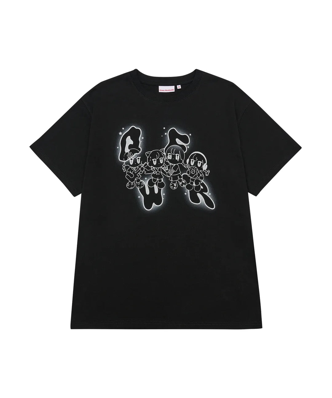 **QWER -Ames-Worldwide QWER CHARACTER TEE BLACK