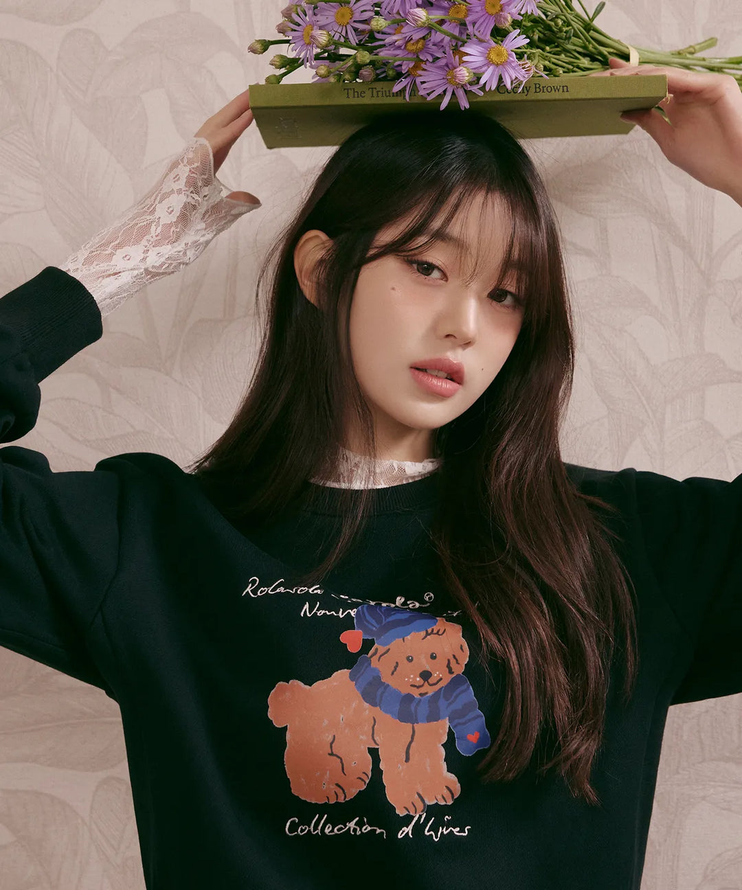 ** JANG WONYOUNG Pick (of IVE) - ROLA BEANIE PUPPY SWEATSHIRT BLACK
