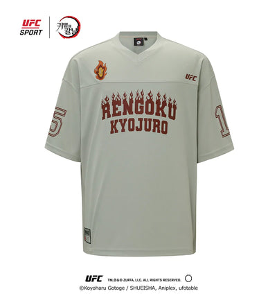 Demon Slayer: Kimetsu no Yaiba -Kyojuro Mega Fit Football Jersey Short Sleeve T-Shirt Light Olive