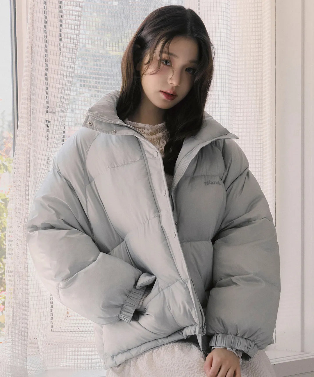 ** JANG WONYOUNG Pick (of IVE) - RAGLAN WELLON PADDING GRAY