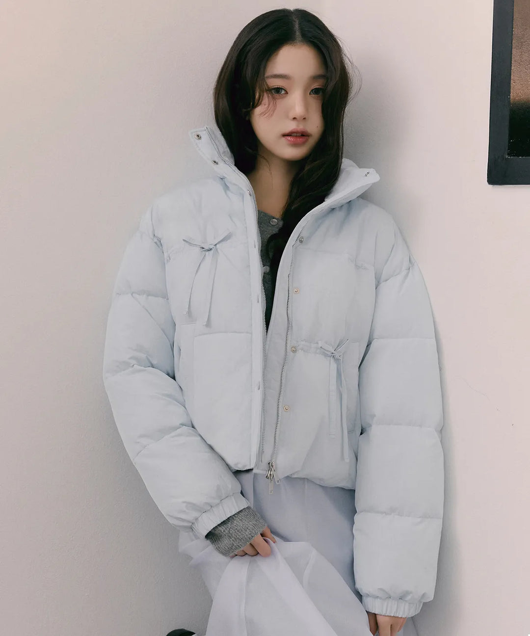 ** JANG WONYOUNG Pick (of IVE) - RIBBON WELLON PADDING SKY