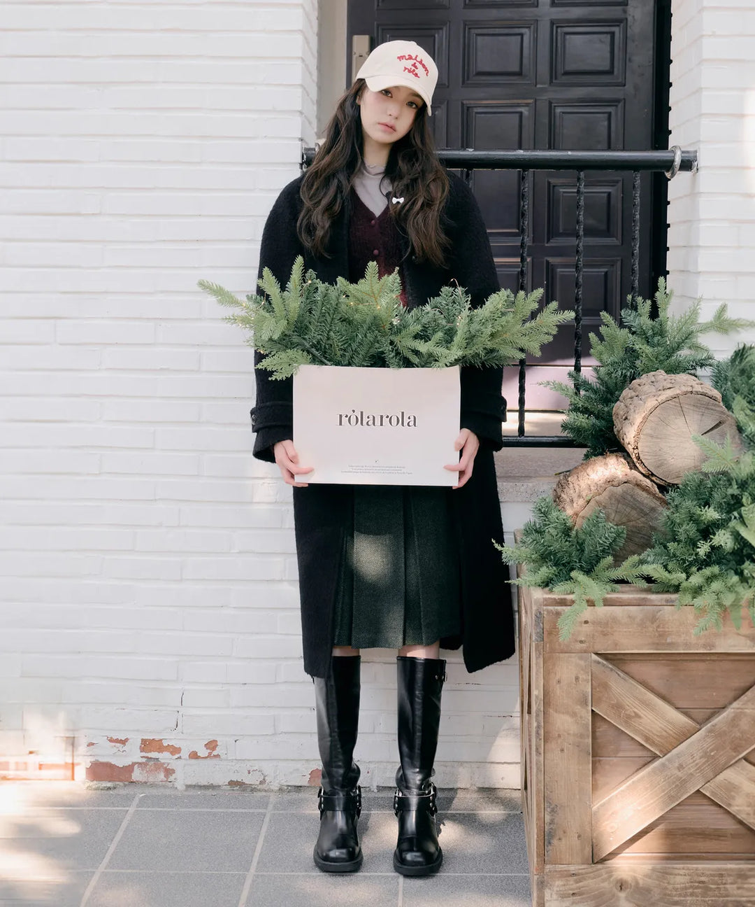 ** JANG WONYOUNG Pick (of IVE) - ALPACA WOOL SINGLE COAT BLACK