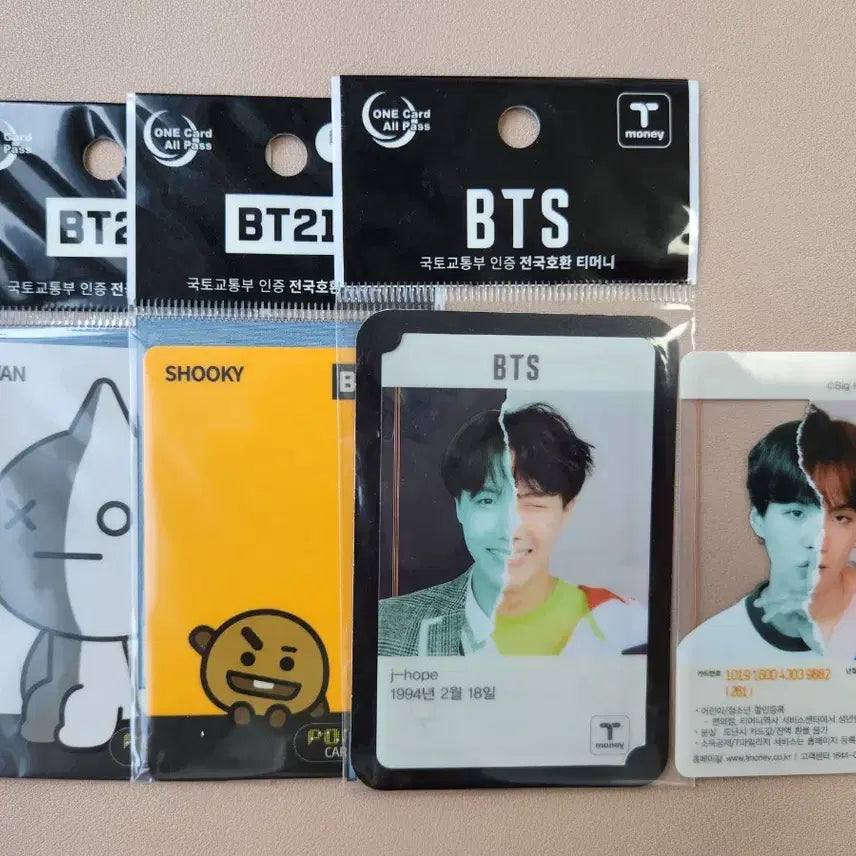 방탄 슈가 제이홉 bt21 슈키 교통카드