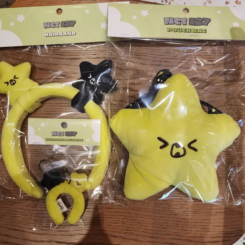 (미개봉)엔시티127 에버랜드 햇가사리 머리띠 파우치백, 머리띠키링 해찬