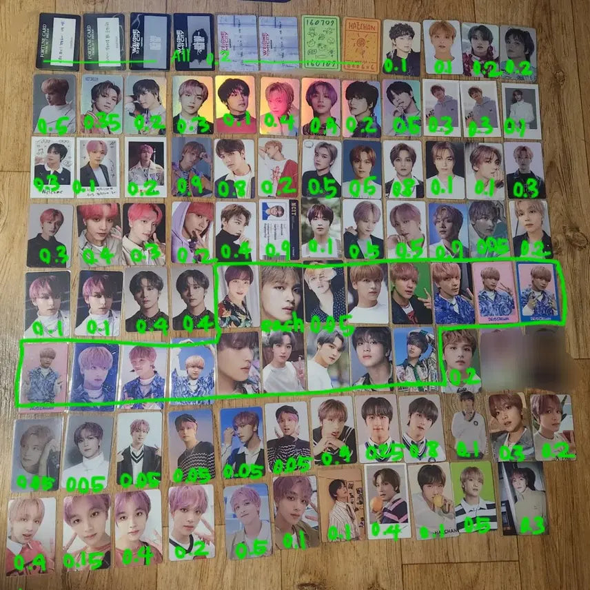 nct 엔시티 드림 일이칠 해찬 포카 양도 분철 마크제노정우도영재현태용