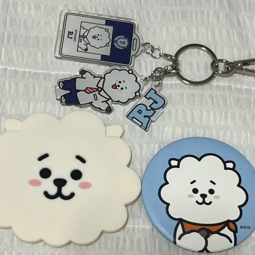 방탄소년단 진 라인프렌즈 BT21 알제이 RJ 거울 키링