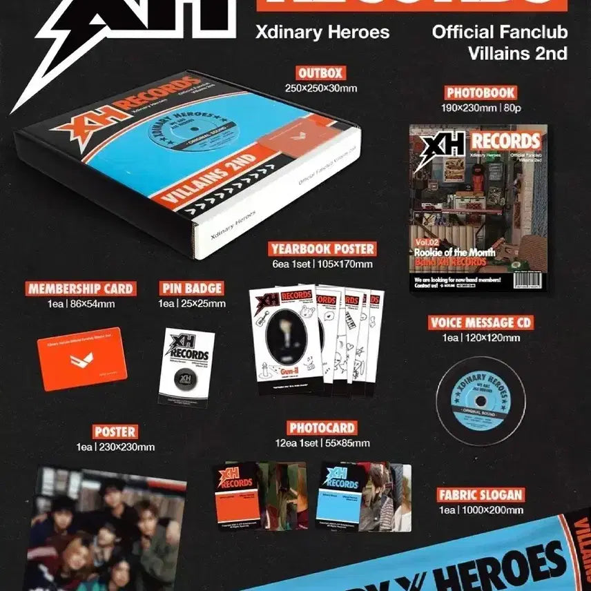 新品Xdinary Heroes ファンクラブグッズVillains 2期キット BUNJANG] Xdinary Heroes Xdiz Villains Season 2 Fan Club Kit