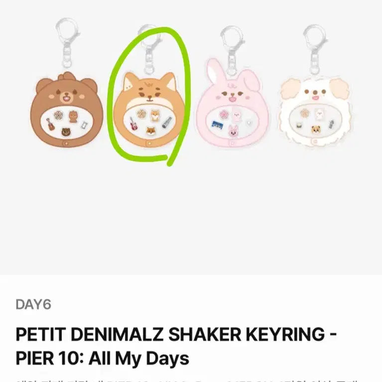 데이식스 데니멀즈 쉐이커 키링