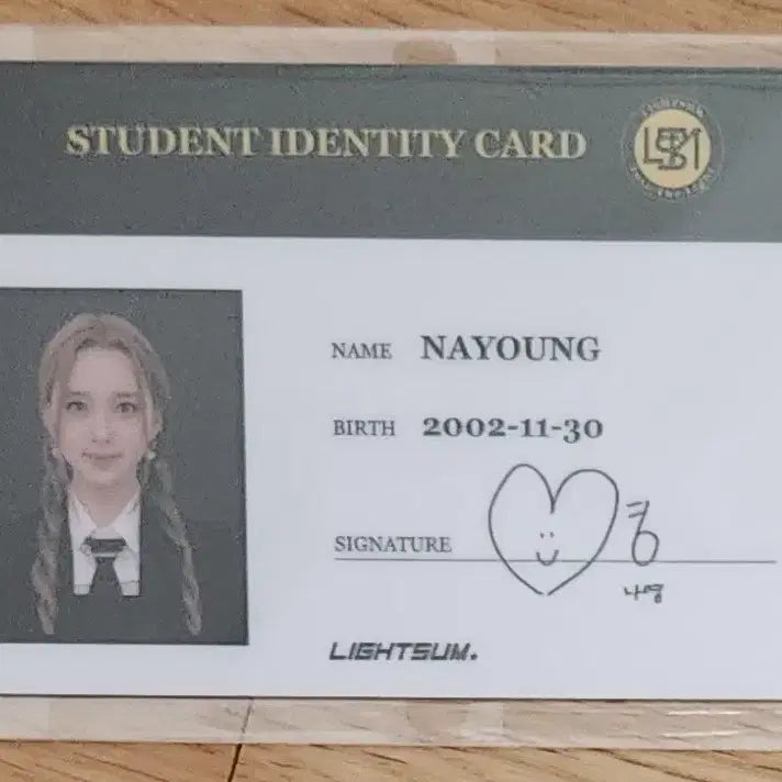 라잇썸 얼라이브 나영 앨범 학생증 포카 포토카드 lightsum 미공포
