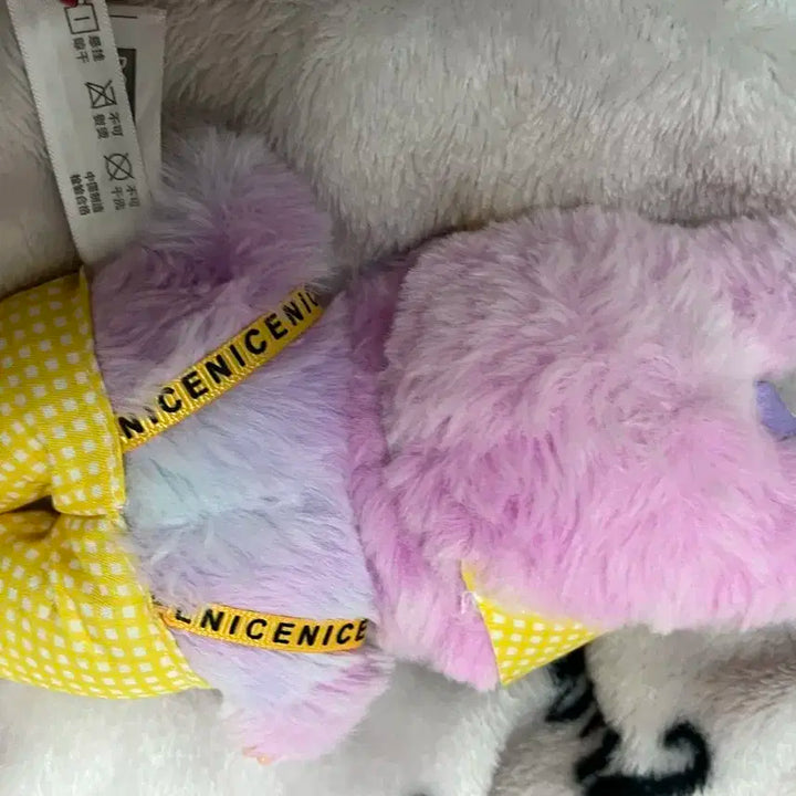 라부부 플러피 인형 옐로우 체크