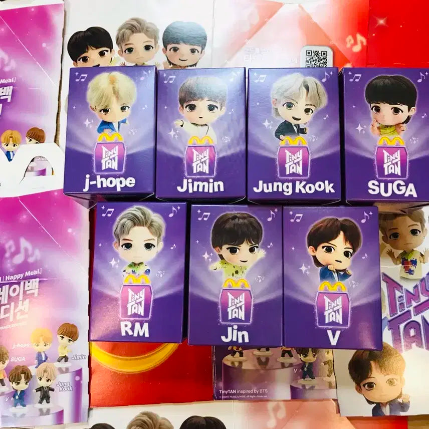 맥도날드 BTS TinyTAN 피규어 7개 풀세트, bts 피규어