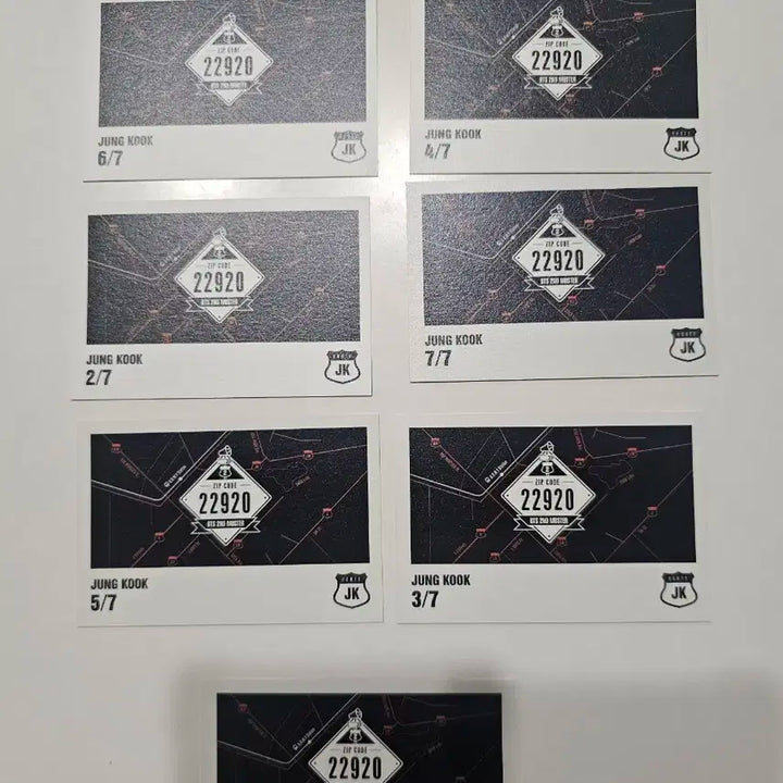 방탄소년단 정국 머스터2기 미니 포토 카드 7장 풀셋