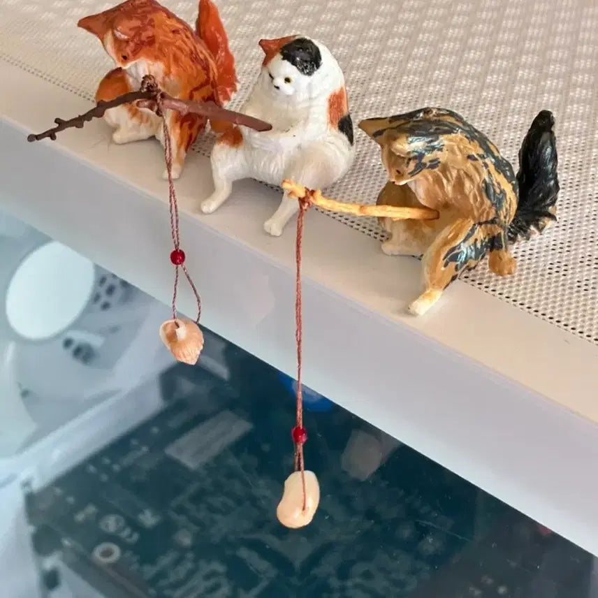고양이 낚시 피규어 3종 세트