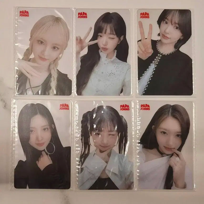 (미개봉 일괄) 아이브 파파존스 포카 총 6종 한정판 장원영 포토카드