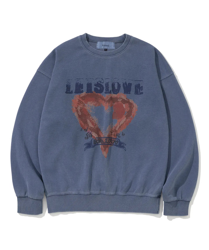 **QWER -Siyeon Pigment Let's Love Sweatshirt WASHING BLUE