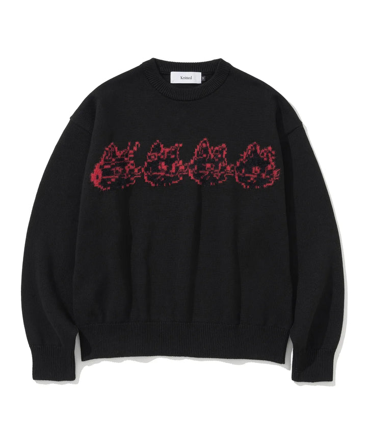 **QWER -Siyeon Let's love donut round knit BLACK