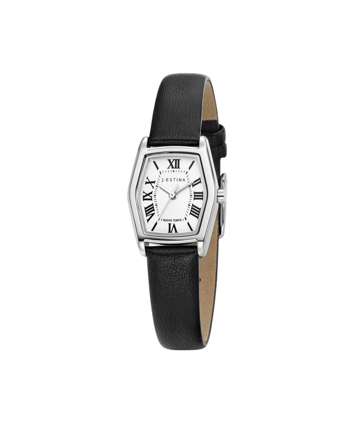 ** IU PICK - jestina NUOVO TEMPO leather watch  Black & White (custom-made)