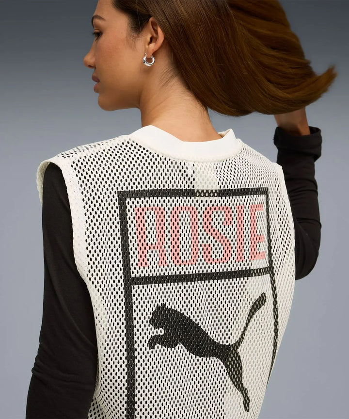 ** ROSE X PUMA - Relaxed Mesh Top - Warm White / 633804-77