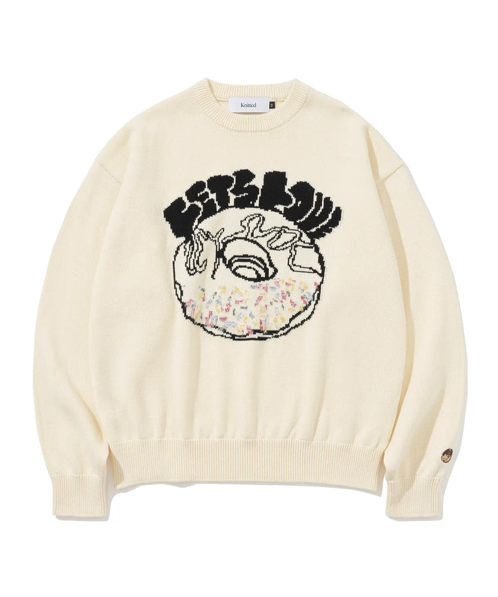 **QWER -Siyeon Let's love donut round knit IVORY