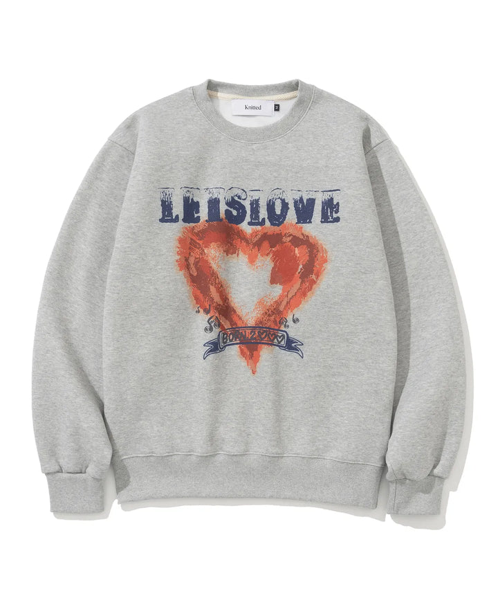 **QWER -Siyeon Pigment Let's Love sweatshirts MELANGE GREY