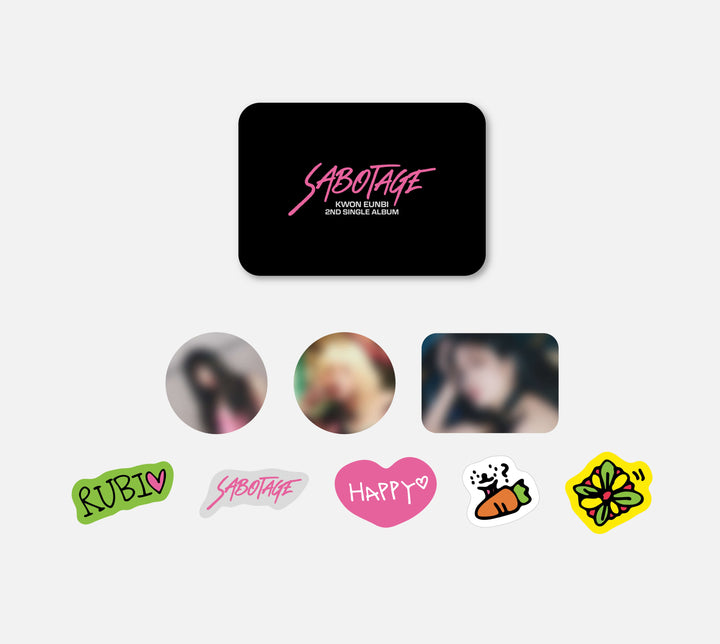 Kwon EunBi - "Sabotage" Official MD (Postcard Set, TinCase & Sticker Set, Acrylic Keyring) - HALLYUSUPERSTORE