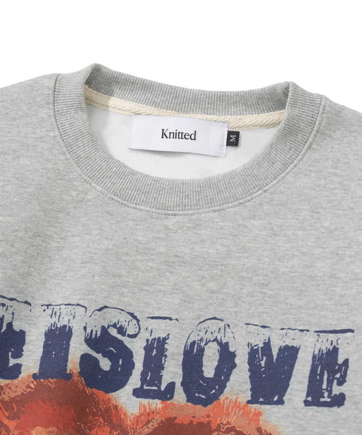 **QWER -Siyeon Pigment Let's Love sweatshirts MELANGE GREY