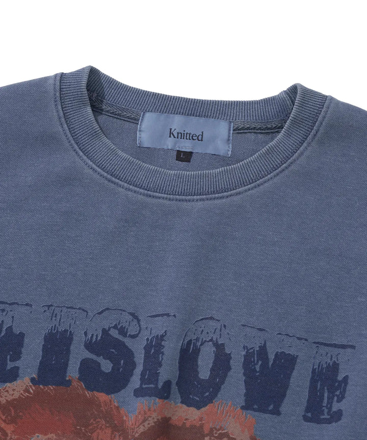 **QWER -Siyeon Pigment Let's Love Sweatshirt WASHING BLUE