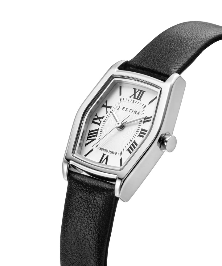 ** IU PICK - jestina NUOVO TEMPO leather watch  Black & White (custom-made)