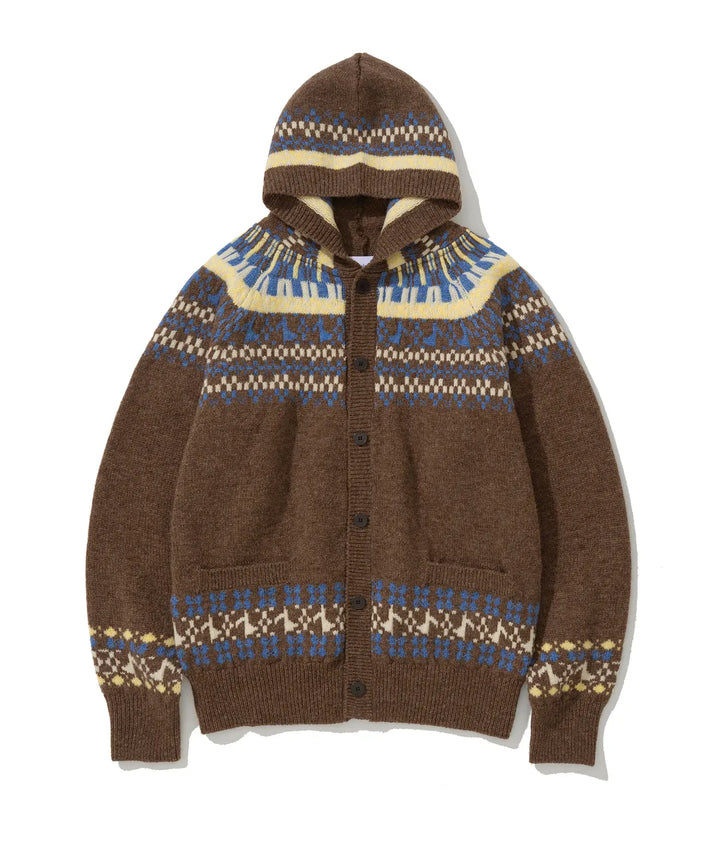 **QWER -Siyeon Nordic melody hoodie cardigan BROWN