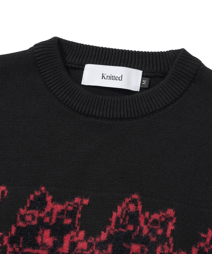 **QWER -Siyeon Let's love donut round knit BLACK