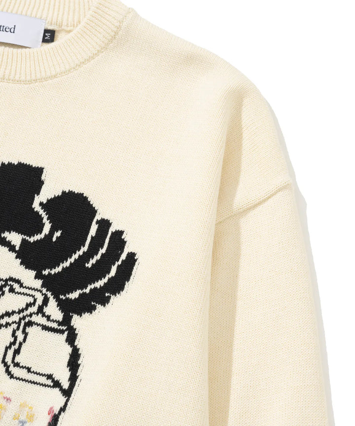 **QWER -Siyeon Let's love donut round knit IVORY