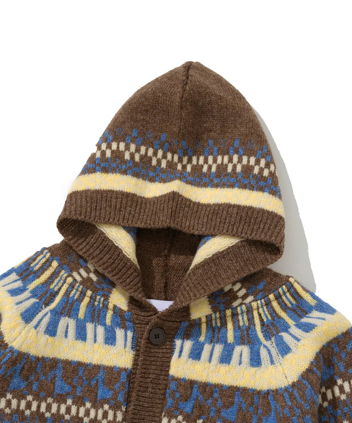 **QWER -Siyeon Nordic melody hoodie cardigan BROWN