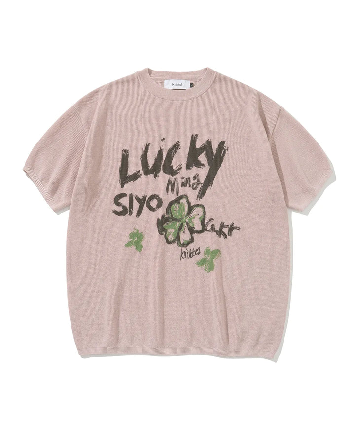 **QWER -Siyeon Cool Ever Clover Round Knitwear PINK