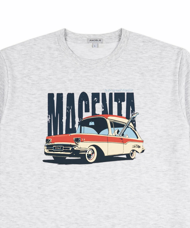 **QWER -Magenta Base Road Tour T-shirt (Melange)