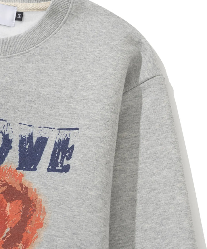 **QWER -Siyeon Pigment Let's Love sweatshirts MELANGE GREY