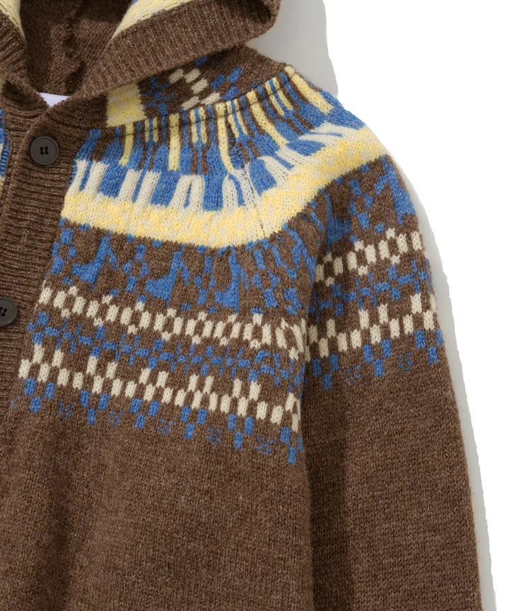 **QWER -Siyeon Nordic melody hoodie cardigan BROWN