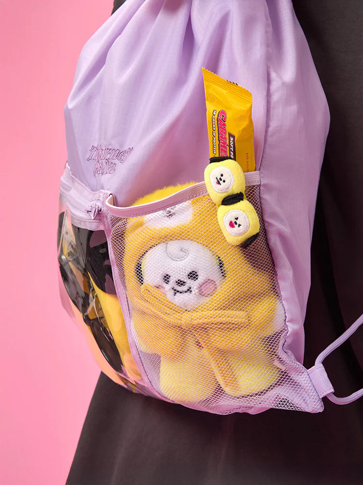 ** BT21 - Linefriendssquare The Journey Transparent Pocket String Backpack