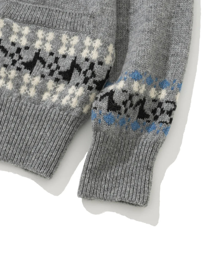 **QWER -Siyeon Nordic melody hoodie cardigan GREY