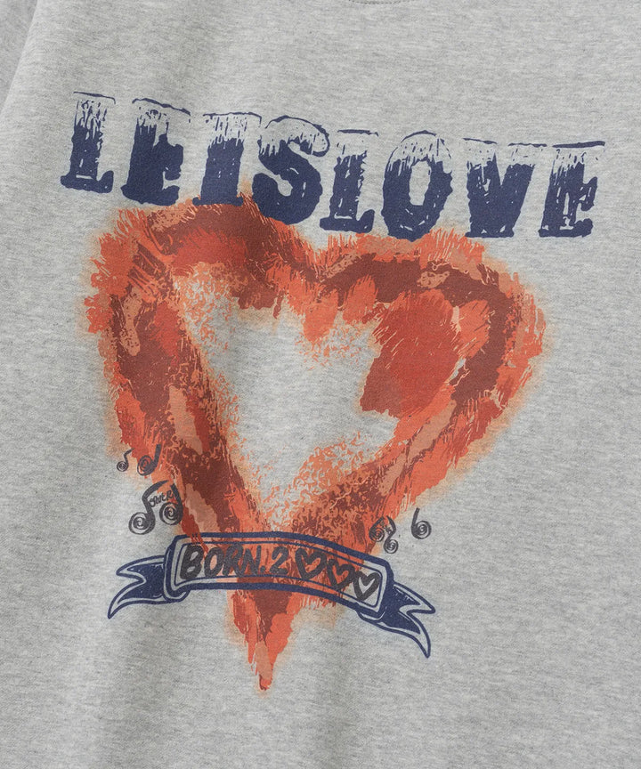 **QWER -Siyeon Pigment Let's Love sweatshirts MELANGE GREY