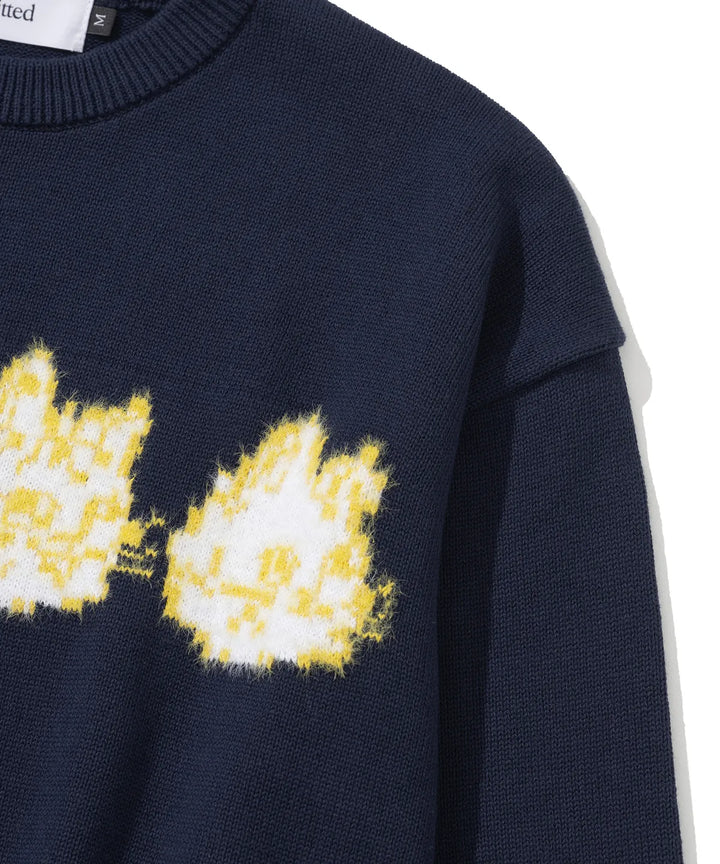 **QWER -Siyeon Let's love donut round knit NAVY