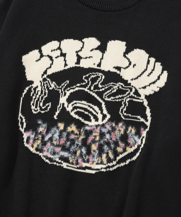 **QWER -Siyeon Let's love donut round knit Black