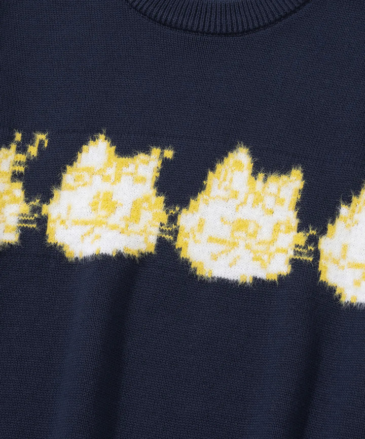 **QWER -Siyeon Let's love donut round knit NAVY