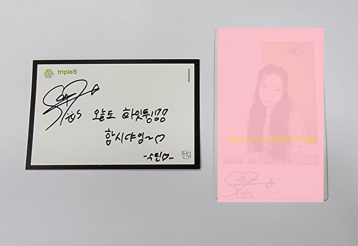 Kim Soomin (Of TripleS) "ASSEMBLE" - Hand Autographed(Signed) Polaroid & Message Photocard - HALLYUSUPERSTORE