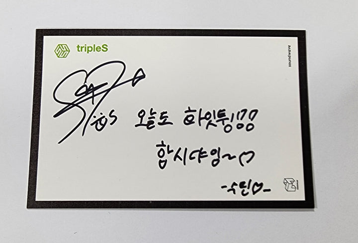 Kim Soomin (Of TripleS) "ASSEMBLE" - Hand Autographed(Signed) Polaroid & Message Photocard - HALLYUSUPERSTORE